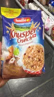 Mängden socker i Knusper Crunch Müesli croquant avec des noisettes et du miel