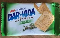 Mängden socker i DAR-VIDA extra fin Thym & Sel