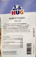 Mängden socker i Nuss-Stängeli
