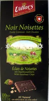 Mängden socker i Chocolat noir avec éclats de noisettes Villars