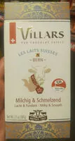 Mängden socker i Villars Milk Chocolate Bern Milky & Smooth