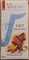 Mängden socker i Chocolat au lait noisettes et biscuits