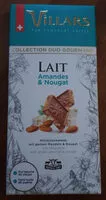 Mängden socker i Chocolat lait Amandes & nougat