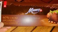 Mängden socker i Munz Swiss Premium Edelbitter 60% / Nuss 300G