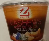 Mängden socker i Cashews Noix de Cajou Sel des Alpes
