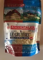 Mängden socker i Emmentaler Switzerland & Le Gruyère Switzerland gerieben