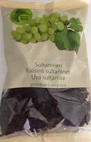 Mängden socker i Raisins sultanines bio