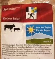 Mängden socker i Bündner Salsiz