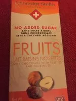 Mängden socker i Chocolat lait raisins noisettes
