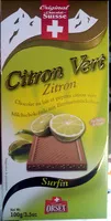 Mängden socker i Chocolat au lait et pépites citron vert