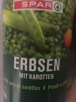 Mängden socker i Erbsen mit Karotten
