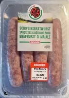 Mängden socker i Saucisses à rôtir de porc