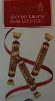 Mängden socker i Bâtons Kirsch Noël Lindt 250 gr, 1 Boîte