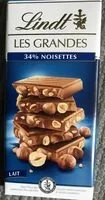 Mängden socker i Les grandes, 34% Noisettes, Lait