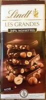 Mängden socker i Les grandes, 34% noisettes, Noir