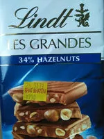 Mängden socker i Lindt Les Grandes Milk Chocolate Bar 33% Milk Hazelnut