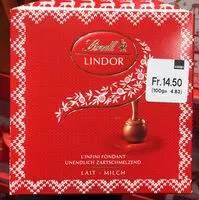Mängden socker i Lindor L'infini Fondant Lait