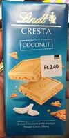 Mängden socker i Cresta Coconut Weisse Schokolade Mit Knuspriger Nougat-Cocos Füllung