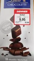Mängden socker i Lindt chocoletti noir