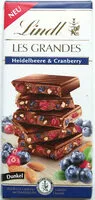 Mängden socker i Schokolade Les Grandes Heidelbeere & Cranberry