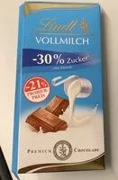 Mängden socker i Vollmilch Schokolade