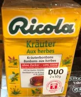 Mängden socker i Bonbons Kräuter Aux herbes