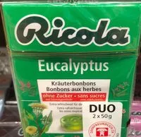 Mängden socker i Ricola Eucalyptus