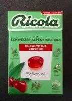 Mängden socker i Ricola Eukalyptus Kirsche
