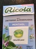 Mängden socker i Zwitserse alpenkruide menthol
