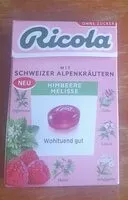 Mängden socker i Ricola mit Schweizer Alpenkräutern  Himbeere Melisse