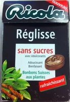 Mängden socker i Ricola Réglisse sans sucres
