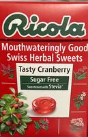 Mängden socker i Swiss Herbal Sweets: Tasty Cranberry