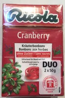 Mängden socker i Cranberry Bonbons Aux Herbes Sans Sucres