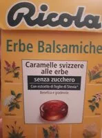 Mängden socker i Ricola Erbe Balsamiche S / Zu50g