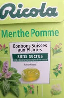 Mängden socker i Ricola Menthe Pomme