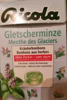 Mängden socker i Menthe des glaciers sans sucres