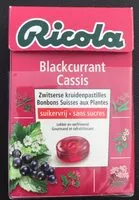 Mängden socker i Ricola blackcurrant cassis