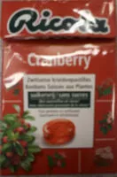 Mängden socker i Ricola Cranberry 50G