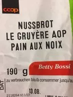 Mängden socker i Nussbrot le gruyere AOP pain aux noix