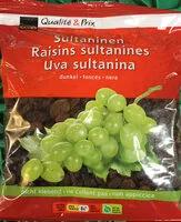 Mängden socker i Raisins sultanines foncés