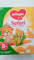 Mängden socker i Milupa - Safari Kekse