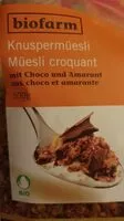 Mängden socker i Muesli croquant aux chocolats et amarant