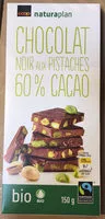 Mängden socker i Naturaplan Chocolat Noir Aux Pistaches Caramélisées Et Salées