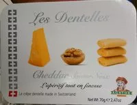 Mängden socker i Les Dentelles Cheddar saveur noix