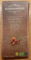 Mängden socker i Vegan Hell Haselnuss 35% cacao