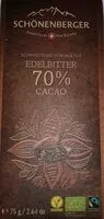 Mängden socker i Chocolat noir suisse bio 70%