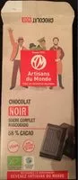 Mängden socker i Chocolat noir sucre complet Mascobado