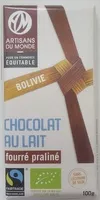 Mängden socker i Chocolat au lait fourré praliné