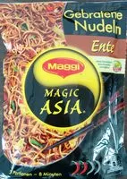 Mängden socker i gebratene nudel ente