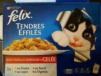 Mängden socker i Tendres effilés - Felix